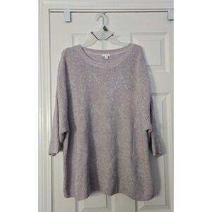 J.Jill Womans Sweater 3/4 Sleeve Size XL Petite Light Grey‎